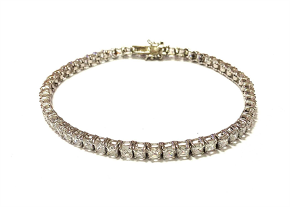 Rhodium Plated CZ Studded Tennis Bracelet